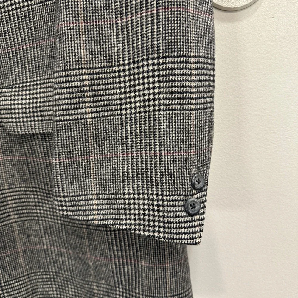 Brooks Brothers Camel Hair Blazer Mens 43L Glen Plaid Sport Coat Vintage Preppy